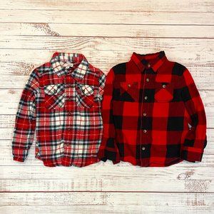 Boys Festive Flannel Button Up Shirt 2-Pack